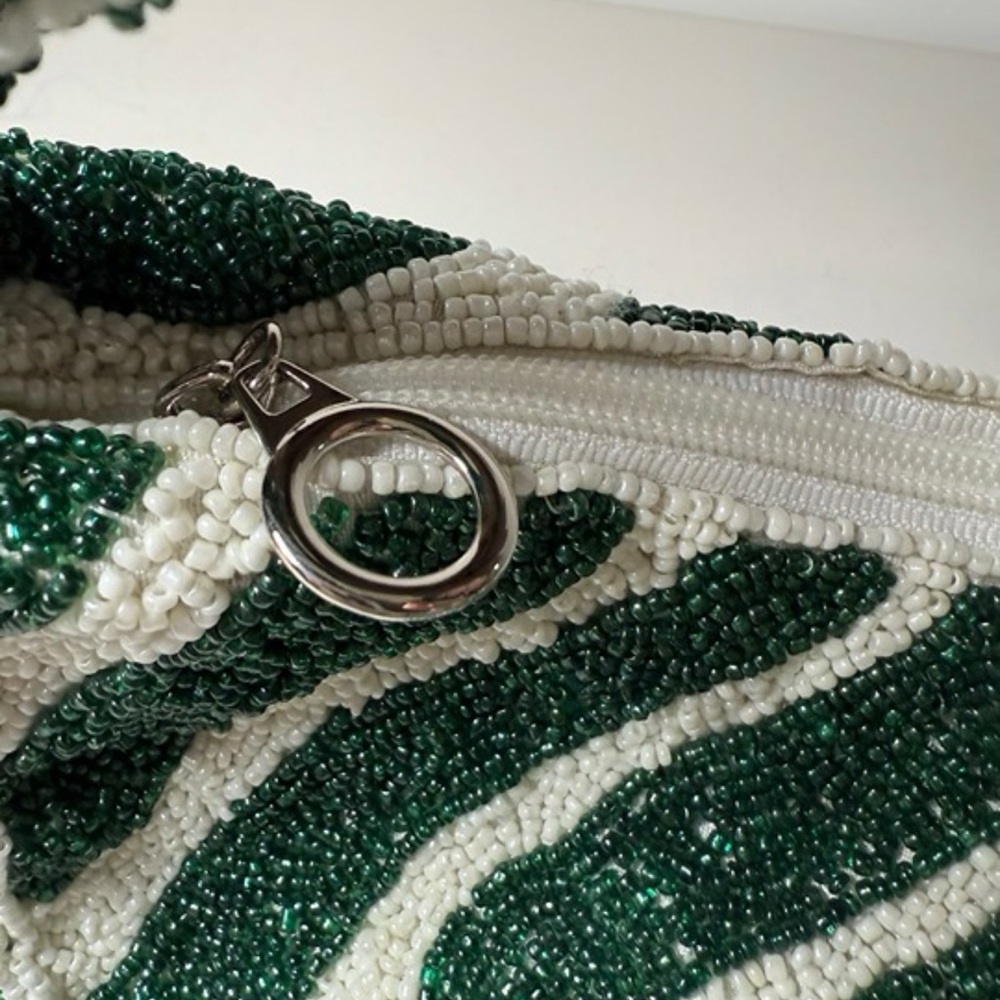 Green and White Beaded Clutch - Picture 8 of 8